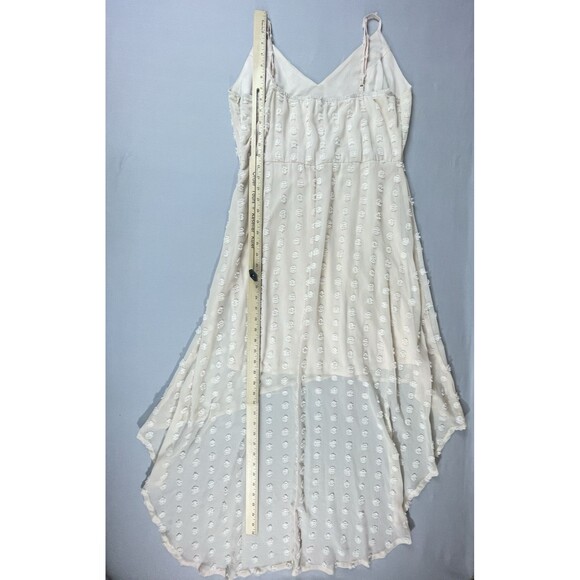 Charlotte Russe High Low Dress Women's XL Orange Sherbet Swiss Dot Sheer Lined - Picture 15 of 16